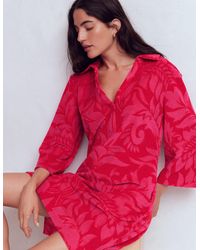 Boden - Short Collared Towelling Dress - Lyst