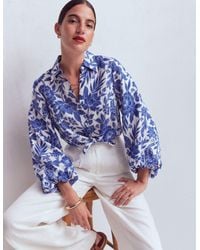 Boden - Puff Sleeve Linen Shirt - Lyst