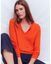 Boden - Emilia Cotton V-Neck Jumper - Lyst