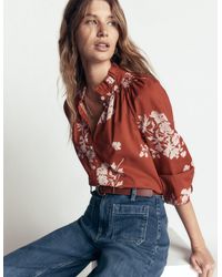 Boden - Erica Cotton Frill Top - Lyst