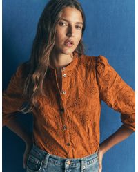 Boden - Broderie Cotton Top - Lyst