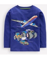 Boden - T-Shirt Imprimé À Manches Longues-Véhicules Bleu Saphir - Lyst