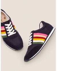 Boden Striped Trainers And Rainbow - Blue
