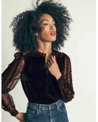 Boden - Tulle Mix Velvet Top - Lyst
