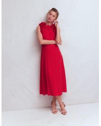 Boden - Ruffle Silk Midi Dress - Lyst