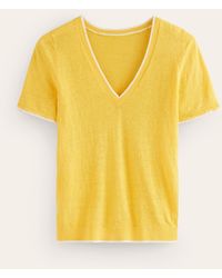 Boden - T-shirt col v maggie en lin - Lyst