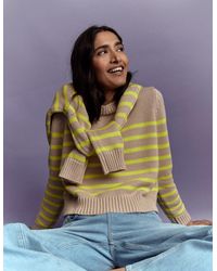 Boden - Lucy Chunky Cotton Sweater, Stripe - Lyst