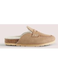 Boden - Shearling Loafer Slippers Natural - Lyst