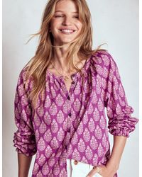 Boden - Isla Long Sleeve Jersey Shirt- Wildflower Bouquet - Lyst