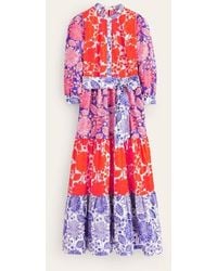 Boden - Alba Tiered Cotton Maxi Dress Firecracker, Gardenia Swirl - Lyst