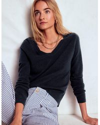 Boden - Pull Eva Col V En Cachemire- Marine - Lyst