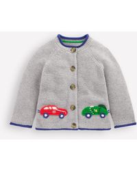 Boden - Gilet Fantaisie À Logo-Voitures Gris Chiné - Lyst