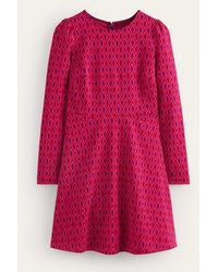 Boden - Jacquard A-line Mini Dress Vibrant Pink, Azure Jacquard - Lyst