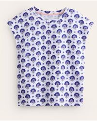 Boden - Louisa Printed Slub T-shirt Navy, Ditsy Vine Foil - Lyst