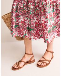 Boden - Everyday Strappy Leather Flat Sandals - Lyst