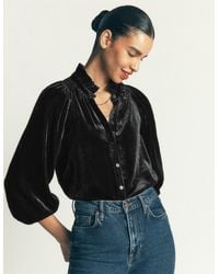 Boden - Erica Frill Velvet Top - Lyst