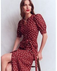 Boden - Puff Sleeve Ponte Shirt Dress - Lyst