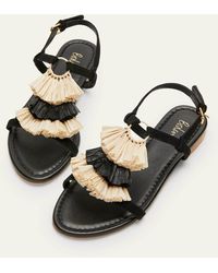 Boden Sarah Fringe Flat Sandals - Black