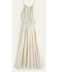 Boden - Metallic Detail Maxi Dress Ivory, Gold Clip - Lyst