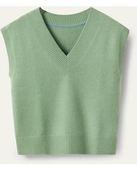 YSJERA Womens Deep V-Neck Sweater Vest Basic Striped Pullover Loose A-Line Knit Vests Top 