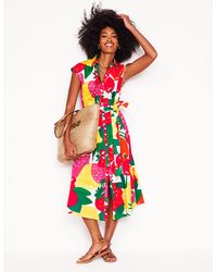 Boden - Rachel Midi-Hemdblusenkleid Aus Baumwolle-Bunt, Sommerfrüchte - Lyst