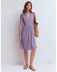 Boden - Naomi Short Jersey Dress-Cerulean, Blossomy - Lyst