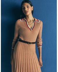 Boden - Ribbed Henley Knitted Dress - Lyst