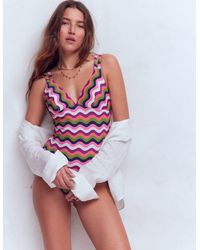 Boden - Arles Swimsuit-Multi, Wavy Stripe - Lyst