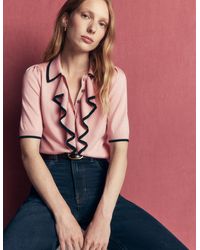 Boden - Ruffle Collar Knitted T-Shirt - Lyst