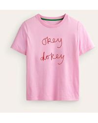 Boden - Rosa Embroidered T-shirt Sweet Lilac, Okey Dokey - Lyst