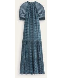 Boden - Tie-neck Tiered Maxi Dress Blue, Paisley Stem - Lyst