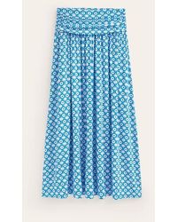 Boden - Rosaline Jersey Skirt Brilliant Blue, Blossom Tile - Lyst