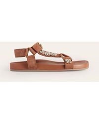 Boden - Embellished Leather Sandals - Lyst