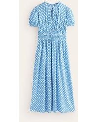 Boden - Rosanna Jersey Midi Tea Dress Brilliant Blue, Blossom Tile - Lyst