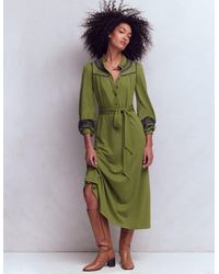 Boden - Ruffle Jersey Midi Shirt Dress - Lyst