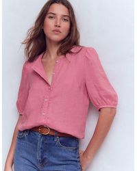 Boden - Leah Short Sleeve Linen Top - Lyst