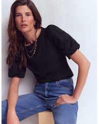 Boden - Cutwork Detail Jersey Top - Lyst