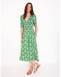 Boden - Bethany Smocked Jersey Dress Paradise, Paisley Heart - Lyst