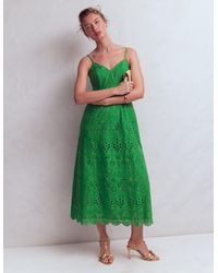Boden - Empire Linen Broderie Dress - Lyst