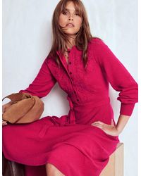 Boden - Lace Insert Knitted Midi Dress - Lyst