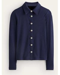 Boden - Jewelled-button Ribbed Shirt - Lyst