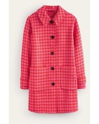 Boden - Button Checked Fitted Coat - Lyst