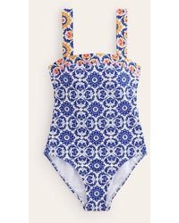 Boden - Square Neck Panel Swimsuit Surf The Web, Mosaic Bloom - Lyst