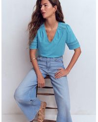 Boden - Poppy Trim V Neck T-Shirt - Lyst