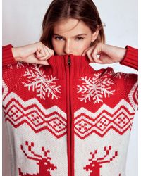 Boden - Zip Up Jacquard Cardigan - Lyst