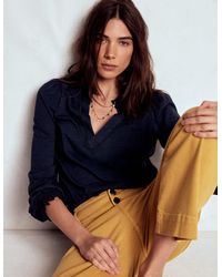 Boden - Aria Broderie Notch Neck Top - Lyst