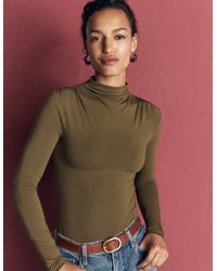 Boden - Tia Ruched High Neck Top - Lyst