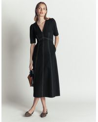 Boden - Puff Sleeve Ponte Midi Dress - Lyst