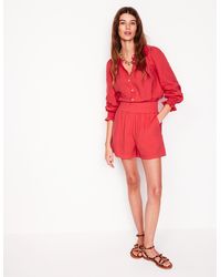 Boden - Gesmokte Shorts Aus Doppeltuch - Lyst