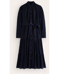Boden - Robe-chemise midi flo à broderie anglaise - Lyst